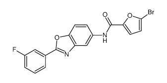 5-bromo-N-[2-(3-fluorophenyl)-1,3-benzoxazol-5-yl]furan-2-carboxamide结构式