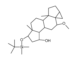 (3β,5α,6β,15α,17β)-17-tert-Butyldimethylsilyloxy-6-methoxy-3,5-cycloandrostan-15-ol结构式