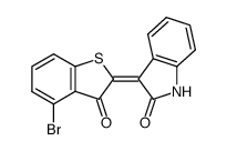 3-(4-bromo-3-oxo-3H-benzo[b]thiophen-2-ylidene)-1,3-dihydro-indol-2-one Structure