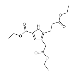 5-(2-ethoxycarbonyl-ethyl)-4-ethoxycarbonylmethyl-pyrrole-2-carboxylic acid ethyl ester结构式