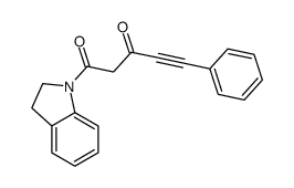 1-(2,3-dihydroindol-1-yl)-5-phenylpent-4-yne-1,3-dione Structure