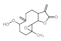 Oxireno[9,10]cyclodeca[1,2-b]furan-9(1aH)-one,decahydro-4-hydroperoxy-1a-methyl-5,8-bis(methylene)-, (1aR,4R,7aS,10aS,10bR)-(9CI)结构式