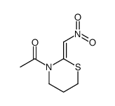1-[2-(nitromethylidene)-1,3-thiazinan-3-yl]ethanone Structure