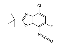 2-tert-butyl-4-chloro-6-fluoro-7-isocyanato-1,3-benzoxazole结构式