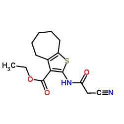 Ethyl 2-[(cyanoacetyl)amino]-5,6,7,8-tetrahydro-4H-cyclohepta[b]thiophene-3-carboxylate Structure