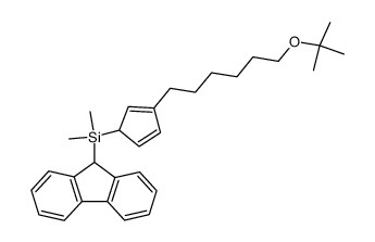 t-butoxyhexylcyclopentadienyl(9-fluorenyl)dimethylsilane结构式