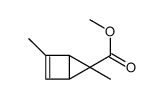 Bicyclo[2.1.0]pent-2-ene-5-carboxylic acid, 2,5-dimethyl-, methyl ester, structure