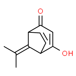 Bicyclo[3.2.1]octa-3,6-dien-2-one, 4-hydroxy-8-(1-methylethylidene)- (9CI) Structure