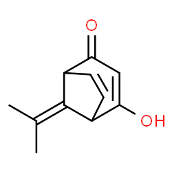 Bicyclo[3.2.1]octa-3,6-dien-2-one, 4-hydroxy-8-(1-methylethylidene)- (9CI)结构式