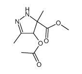 methyl 4-acetoxy-3,5-dimethyl-4,5-dihydro-1H-pyrazole-5-carboxylate Structure