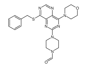 8-Benzylthio-2-(N-formyl-piperazino)-4-morpholino-pyrimido-[5,4-d]-pyrimidine结构式