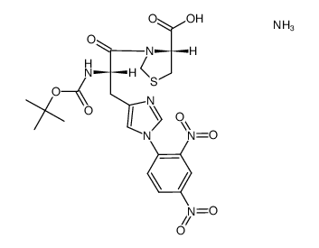 (R)-3-(Na-(tert-butoxycarbonyl)-Nt-(2,4-dinitrophenyl)-L-histidyl)thiazolidine-4-carboxylic acid, ammonia salt Structure