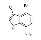 4-bromo-3-chloro-1H-indol-7-amine结构式