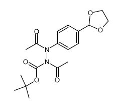 N,N'-Diacetyl-N'-(4-[1,3]dioxolan-2-yl-phenyl)-hydrazinecarboxylic acid tert-butyl ester Structure