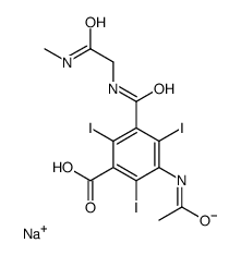 sodium,3-acetamido-2,4,6-triiodo-5-[[2-(methylamino)-2-oxoethyl]carbamoyl]benzoate Structure