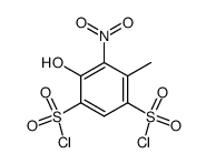5-hydroxy-6-nitro-toluene-2,4-disulfonyl chloride Structure