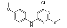 6-chloro-N-(4-methoxyphenyl)-2-methylsulfanylpyrimidin-4-amine结构式
