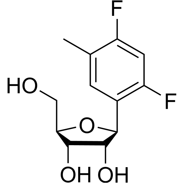 (1S)-1,4-Anhydro-1-C-(2,4-difluoro-5-methylphenyl)-D-ribitol Structure