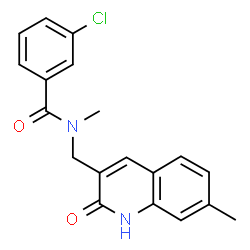 3-chloro-N-[(2-hydroxy-7-methylquinolin-3-yl)methyl]-N-methylbenzamide Structure