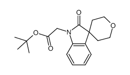 tert-butyl (2-oxo-2',3',5',6'-tetrahydrospiro[indole-3,4'-pyran]-2(1H)-yl)acetate结构式