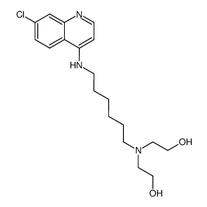 N'-(7-chloro-[4]quinolyl)-N,N-bis-(2-hydroxy-ethyl)-hexanediyldiamine Structure