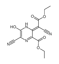 5-cyano-6-hydroxy-3-ethoxycarbonyl-2-(ethoxycarbonylcyano)methylene-1H-pyrazine结构式