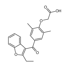 2-[4-(2-ethyl-1-benzofuran-3-carbonyl)-2,6-dimethylphenoxy]acetic acid Structure
