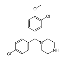 1-[(3-chloro-4-methoxyphenyl)-(4-chlorophenyl)methyl]piperazine结构式