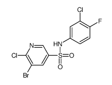 5-bromo-6-chloro-N-(3-chloro-4-fluorophenyl)pyridine-3-sulfonamide Structure