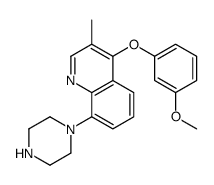4-(3-methoxyphenoxy)-3-methyl-8-piperazin-1-ylquinoline结构式