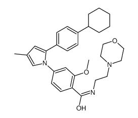 4-[2-(4-cyclohexylphenyl)-4-methylpyrrol-1-yl]-2-methoxy-N-(2-morpholin-4-ylethyl)benzamide结构式