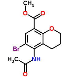 Methyl 5-acetamido-6-bromo-8-chromanecarboxylate Structure