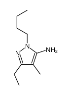 2-butyl-5-ethyl-4-methylpyrazol-3-amine结构式
