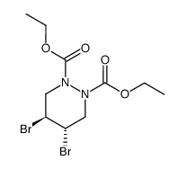 (+/-)-4r,5t-dibromo-tetrahydro-pyridazine-1,2-dicarboxylic acid diethyl ester结构式