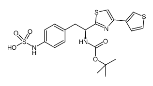 4-((S)-(2-tert-butoxycarbonylamino)-2-(4-(thiophen-3-yl)thiazol-2-yl)ethyl)phenyl sulfamic acid结构式