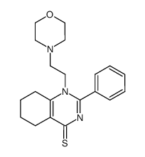 1-(2-morpholin-4-yl-ethyl)-2-phenyl-5,6,7,8-tetrahydro-1H-quinazoline-4-thione结构式