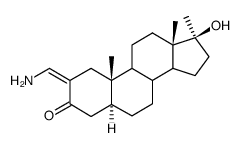2-Aminomethylen-17α-methyl-17β-hydroxy-5α-androstan-3-on Structure