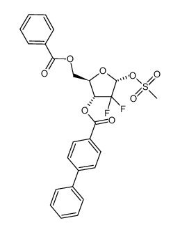 2-deoxy-2,2-difluoro-α-D-arabinofuranose-5-benzoate-3-(4-phenyl)benzoate-1-methanesulphonate Structure