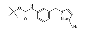 [3-(3-amino-pyrazol-1-ylmethyl)-phenyl]-carbamic acid tert-butyl ester结构式