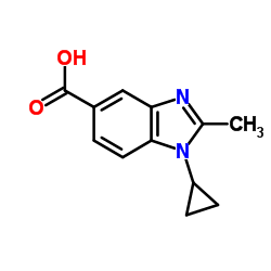 1-Cyclopropyl-2-methyl-1H-benzimidazole-5-carboxylic acid结构式