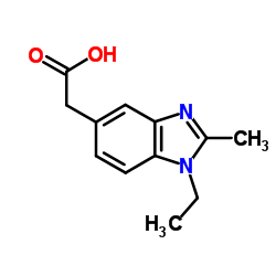 (1-Ethyl-2-methyl-1H-benzimidazol-5-yl)acetic acid结构式