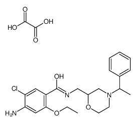 4-amino-5-chloro-2-ethoxy-N-[[4-(1-phenylethyl)morpholin-2-yl]methyl]benzamide,oxalic acid Structure