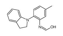 N-[2-(2,3-dihydroindol-1-yl)-5-methylphenyl]formamide结构式