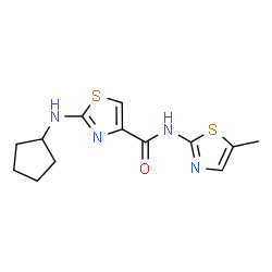 2-(Cyclopentylamino)-N-(5-methyl-1,3-thiazol-2-yl)-1,3-thiazole-4-carboxamide结构式