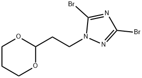 3,5-dibromo-1-[2-(1,3-dioxan-2-yl)ethyl]-1H-1,2,4-triazole structure