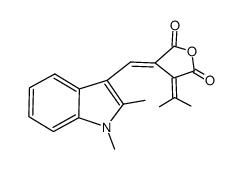 (E)-(1,2-dimethyl-3-indolylmethylene)isopropylidenesuccinic anhydride Structure