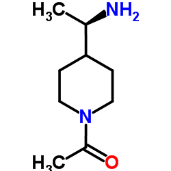 1-{4-[(1R)-1-aminoethyl]piperidin-1-yl}ethan-1-one structure