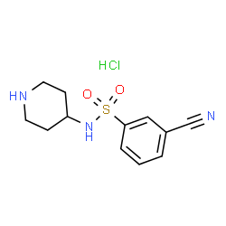 3-Cyano-N-piperidin-4-yl-benzenesulfonamide hydrochloride Structure