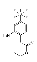 Ethyl [2-amino-4-(pentafluoro-λ6-sulfanyl)phenyl]acetate结构式