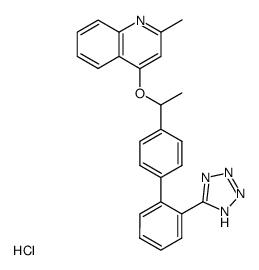 2-methyl-4-<1-<2'-(1H-tetrazol-5-yl)biphenyl-4-yl>ethoxy>quinoline hydrochloride结构式